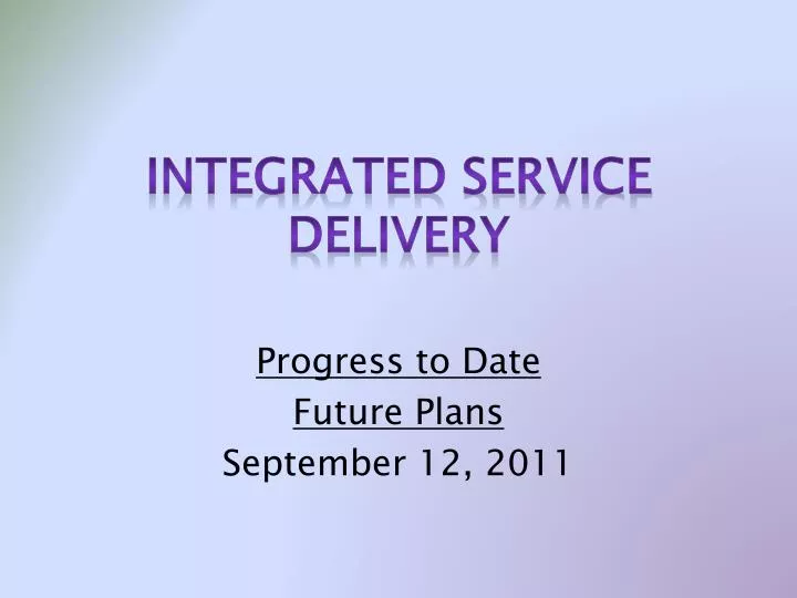 integrated service delivery