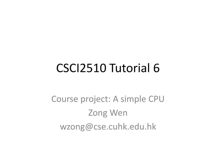 csci2510 tutorial 6