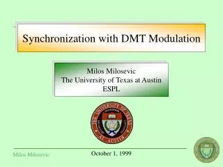 Synchronization with DMT Modulation
