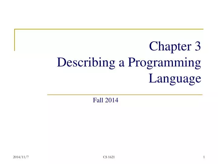 chapter 3 describing a programming language