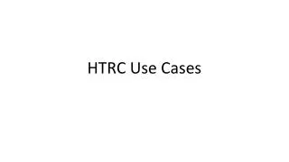 HTRC Use Cases