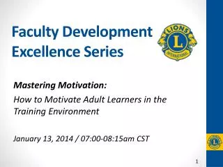 Faculty Development Excellence Series