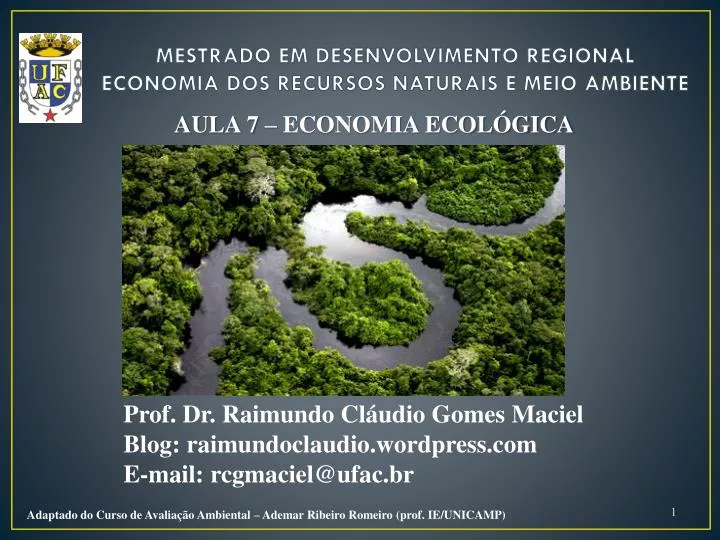 mestrado em desenvolvimento regional economia dos recursos naturais e meio ambiente