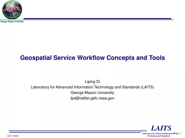 geospatial service workflow concepts and tools