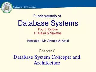 fundamentals of database systems fourth edition el masri navathe instructor mr ahmed al astal