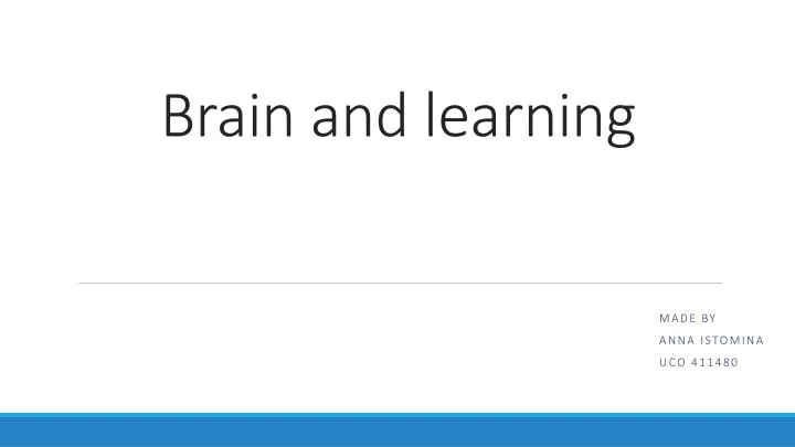 brain and learning