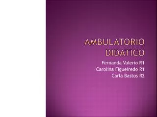 ambulatorio didatico
