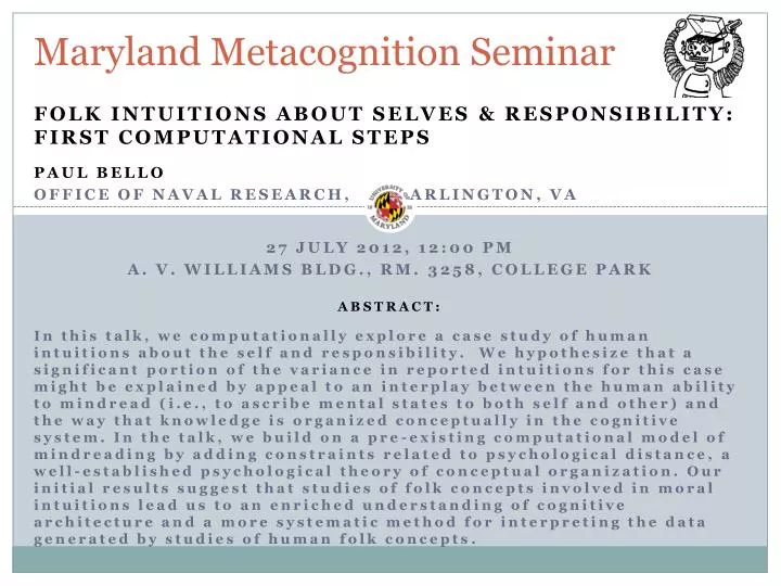 maryland metacognition seminar