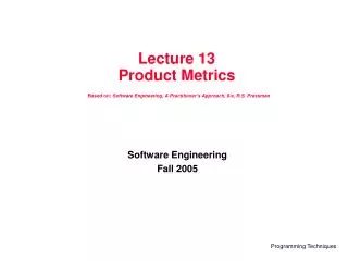 Software Engineering Fall 2005