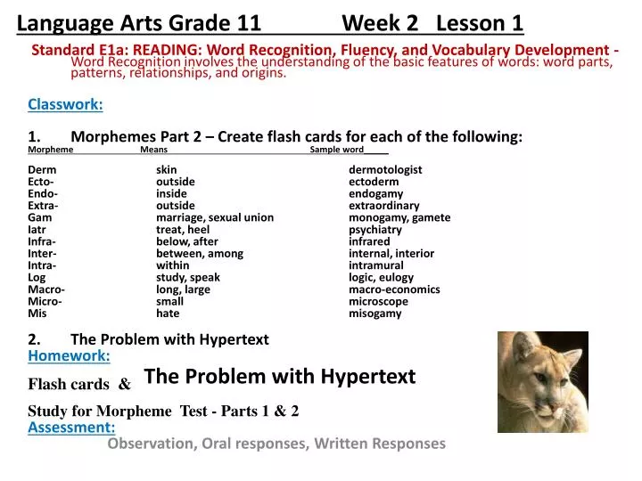 language arts grade 11 week 2 lesson 1