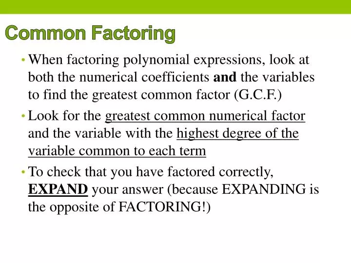 common factoring