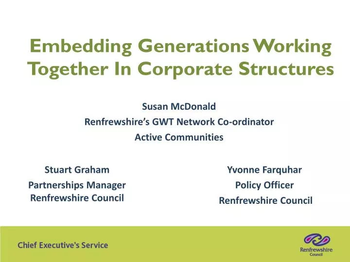 embedding generations working together in corporate structures