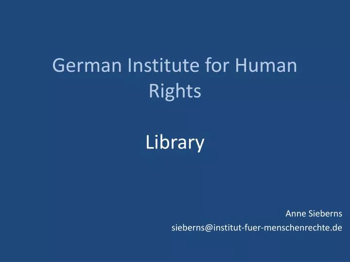 german institute for human rights library