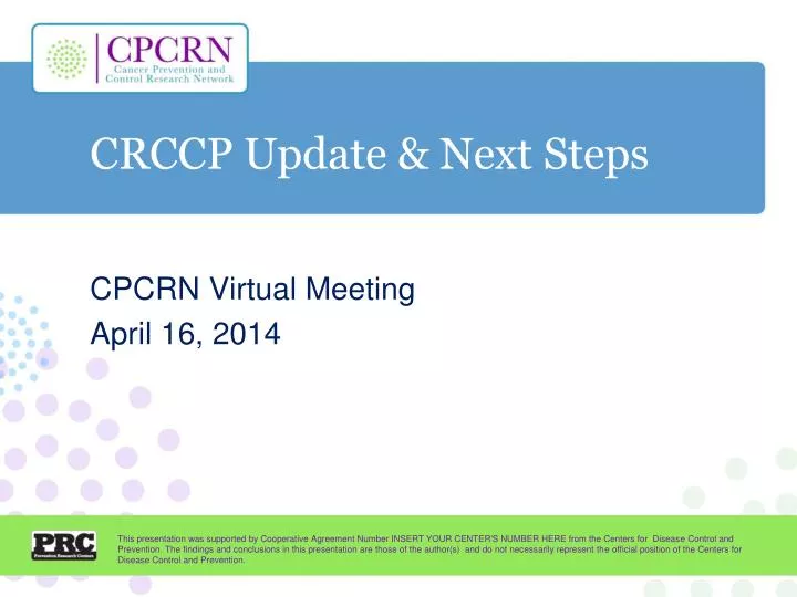 crccp update next steps