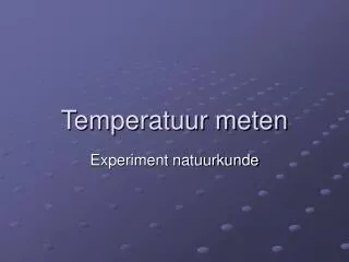 temperatuur meten