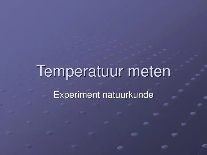temperatuur meten