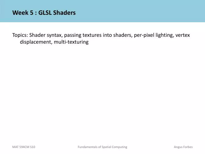 week 5 glsl shaders