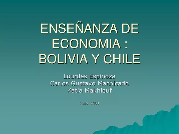 ense anza de economia bolivia y chile