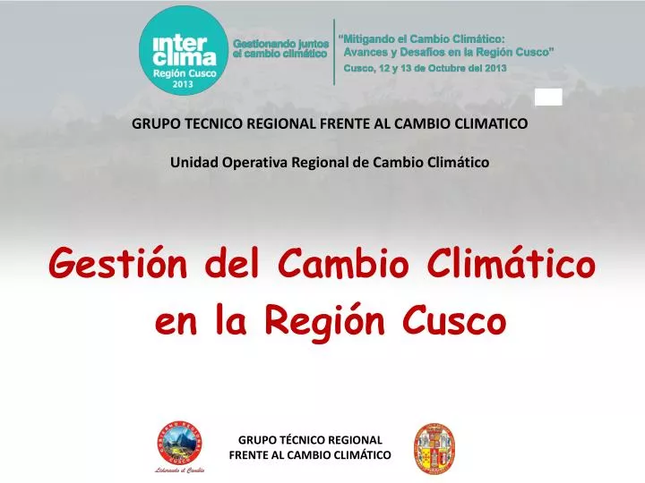 grupo tecnico regional frente al cambio climatico unidad operativa regional de cambio clim tico