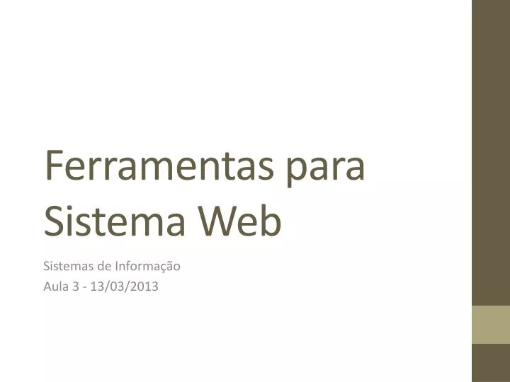 ferramentas para sistema web