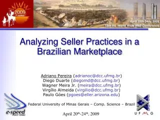 Analyzing Seller Practices in a Brazilian Marketplace