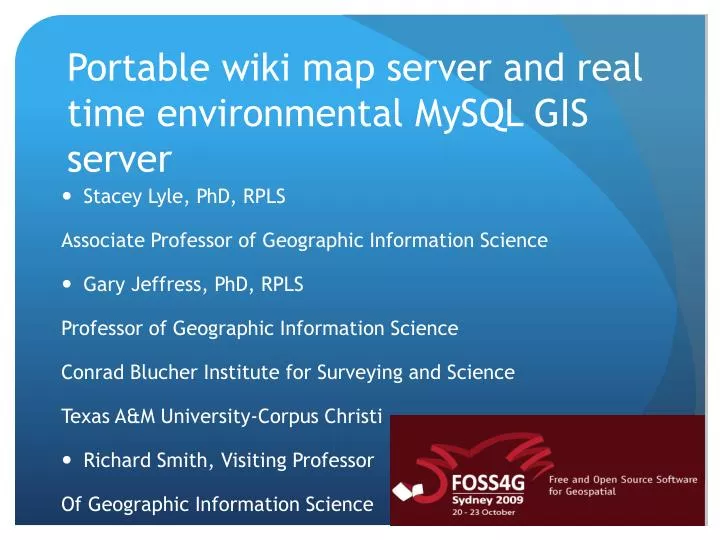 portable wiki map server and real time environmental mysql gis server