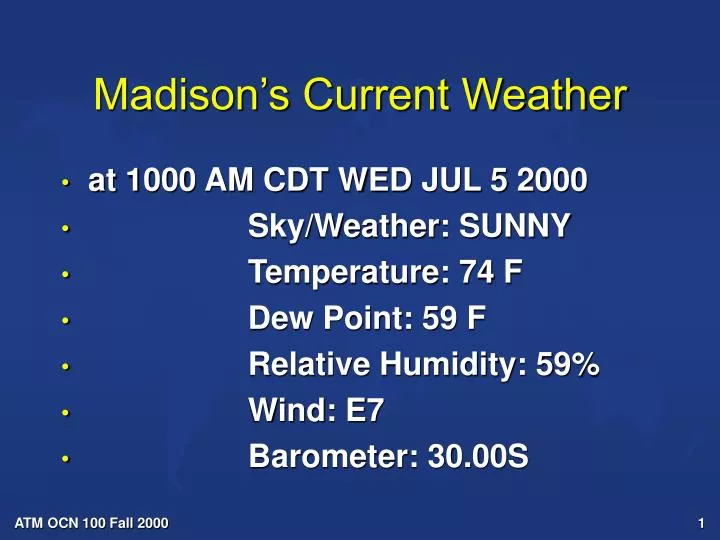 madison s current weather