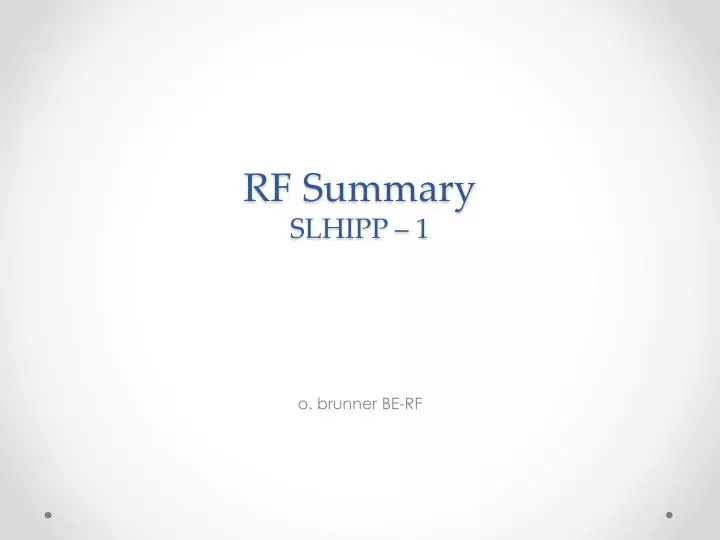 rf summary slhipp 1