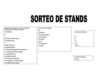 Espacios reservados a comercios que han participado en la edición anterior: 1 Cucadetes 2 3