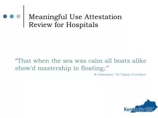 Meaningful Use Attestation Review for Hospitals