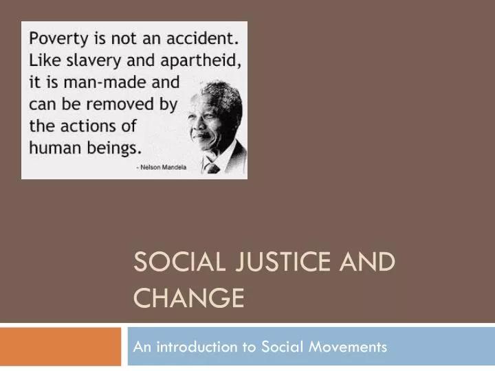 social justice and change