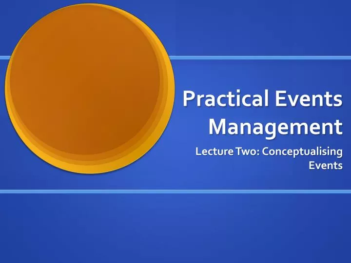 practical events management