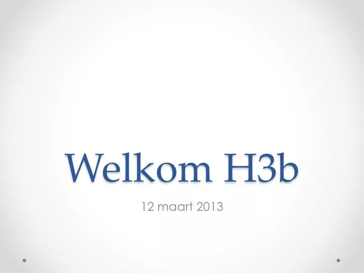 welkom h3b