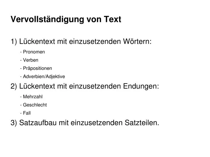 vervollst ndigung von text