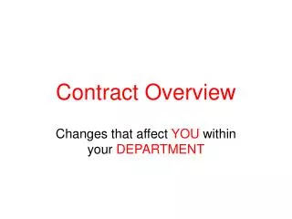 Contract Overview