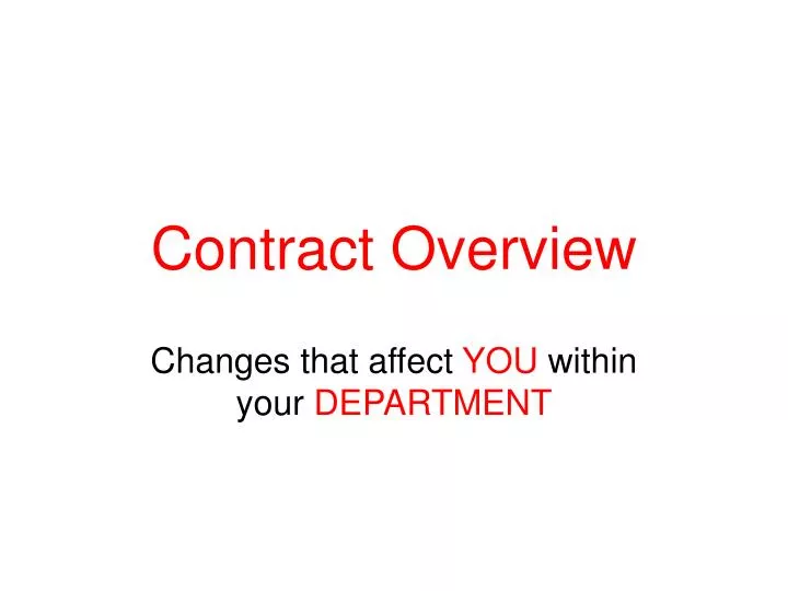 contract overview