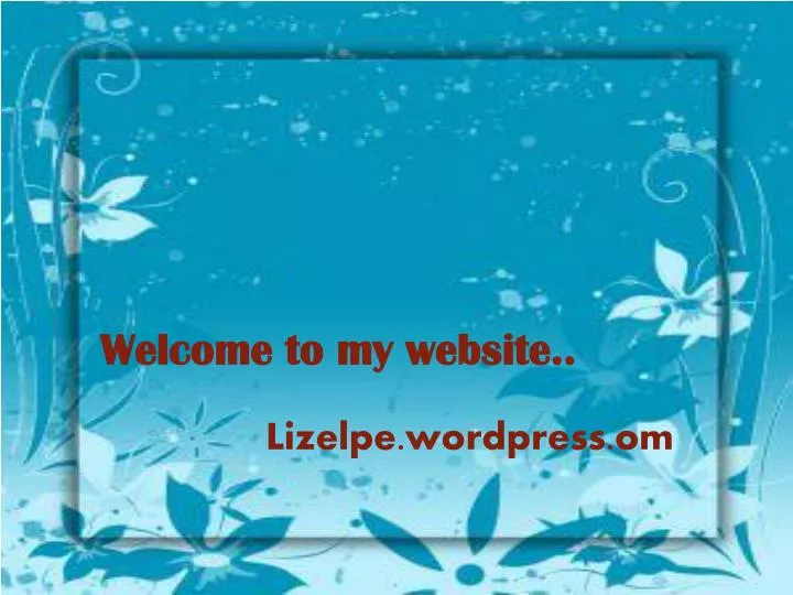 welcome to my website