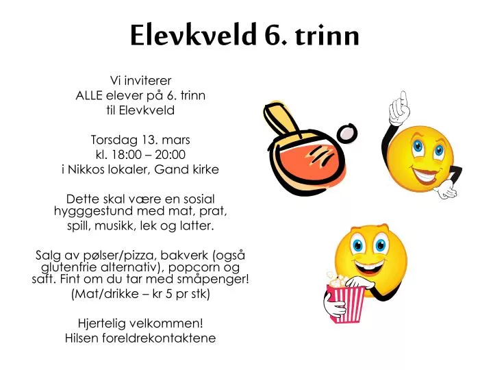 elevkveld 6 trinn