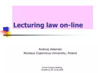Lecturing law on-line