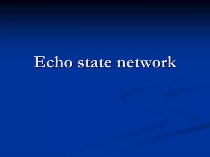 echo state network