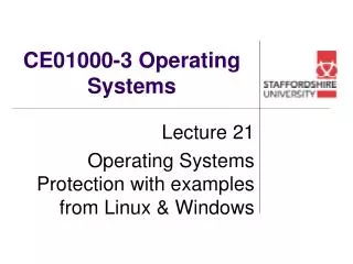 CE01000-3 Operating Systems