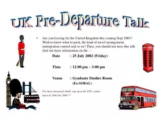 UK Pre-Departure Talk