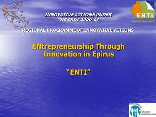 innovative actions under the erdf 2000 06 regional programme of innovative actions