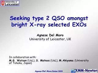Seeking type 2 QSO amongst bright X-ray selected EXOs