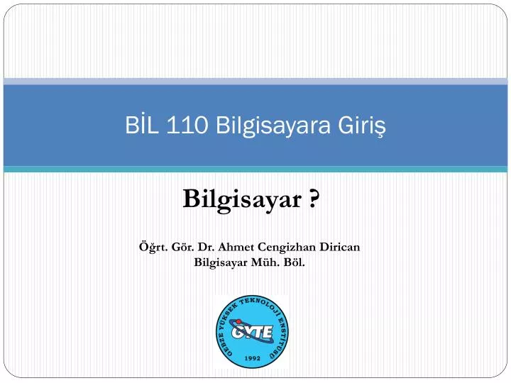 b l 110 bilgisayara giri