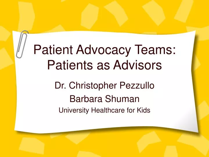 patient advocacy teams patients as advisors