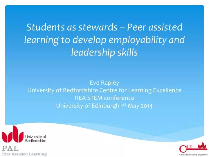 students as stewards peer assisted learning to develop employability and leadership skills
