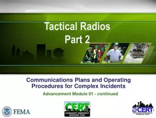 Communications Plans and Operating Procedures for Complex Incidents