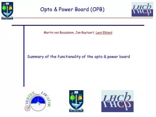 Opto &amp; Power Board (OPB)