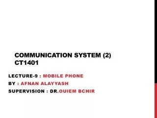Communication system (2) CT1401